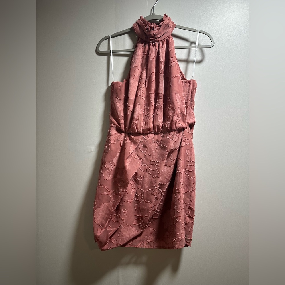 Lulu's Pink Textured Mini Dress